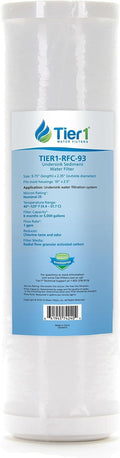 Tier1 25 Micron 10 Inch x 2.5 Inch | Whole House Radial Flow Granular Activated Carbon Block Water Filter Replacement Cartridge | Compatible with Pentek RFC-93, SDP-2510, Home Water Filter