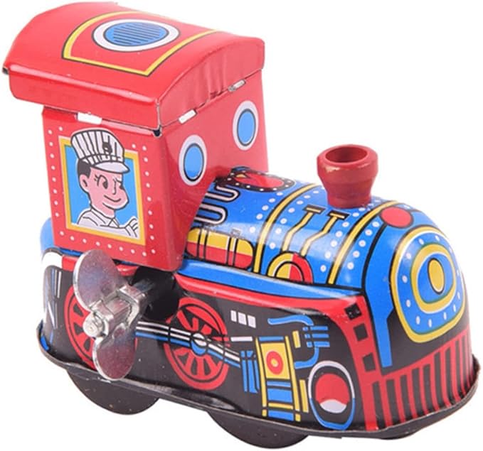 TOYANDONA Tin Locomotive Wind up Toys Windup Toys Train Wind- up Toy Wind up Toy Boat Motor Tin Toys Vintage Wind- up Kids Toys Mini Toys Kid Toy Wind-up Toy Tinplate Iron Sheet Clock Child