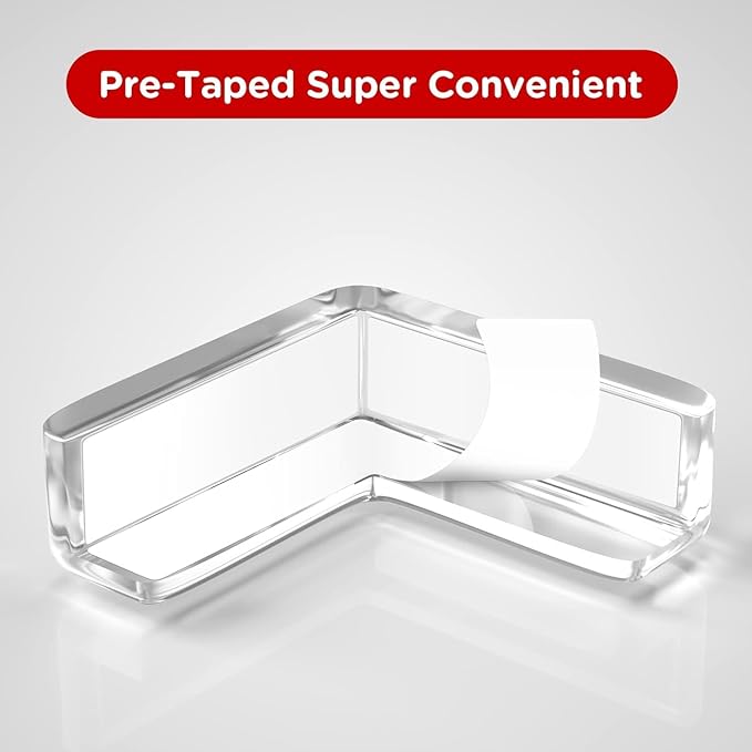 8 Pack Corner Guards Baby Proofing Furniture Corner & Edge Safety Bumpers Corner Covers Protectors Baby Proof Bumper & Cushion to Cover Sharp Furniture & Table Edges (L Shape)