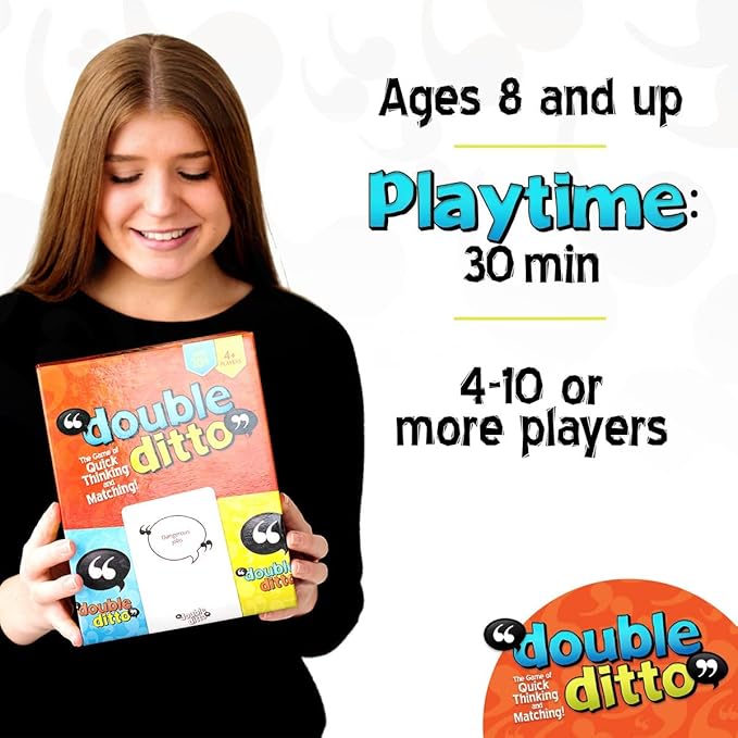 Inspiration Play Double Ditto - a Hilarious Award-Winning Family Party Game for 4-20 Players (Ages 8 and up)