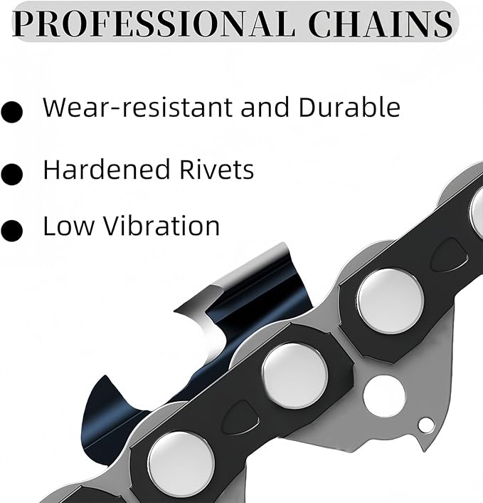 2PC 10 Inch Chainsaw Chains for Worx WG322 WG322.9 WG323 WG323.9 Chainsaw, Replacement for EGO PSA1000 PSA1020 MPS1000 MPS1001 PPSX2504 10-Inch 56V Polesaw - 3/8"LP .043" 40DL