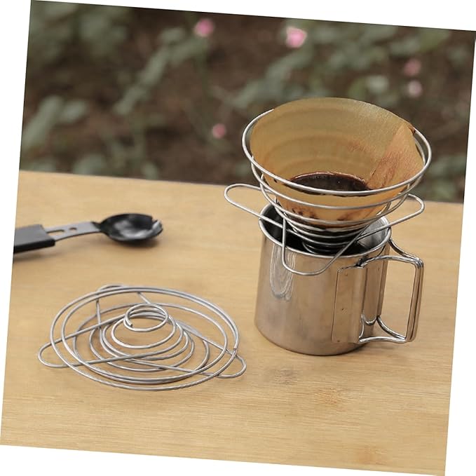 Zerodeko 2pcs Coffee Filters Compatible Stainless Steel Dripper Camping Dripper Filter Cup for Easy Extraction