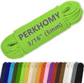 PerkHomy Cotton Rope 3/16" (5mm) 100 ft Multi Purpose Utility Diamond Braided Cord, Natural Cotton for Clothes Line Camping Crafting Flag Pole, Light Green