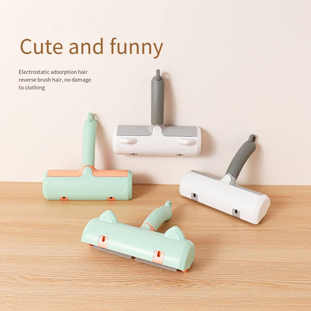 Pet Hair Remover for Furniture, Carpet and More, Reusable Lint Roller with Self-Cleaning Base Fabric Shaver for Cat, Dog, Rabbit Portable Lint Rollers (Green)