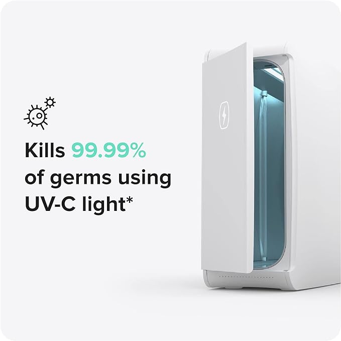 PhoneSoap XL (HomeSoap) UV Llight Sanitizer | 360° UV Sanitizing Box & Charger | Large Capacity | Sanitizes Tablets, Baby Bottles, Remotes, Toys & More (White)