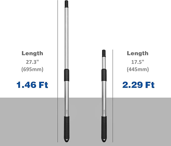 CHILI Extension Pole with 2-Section, 1.46 to 2.29 ft, Telescoping Pole with Twist-Lock Design, Ideal for removing Wallpaper, Popcorn Ceilings, Putty and Paint, Fits CHILI Pole Scrapers, Made In Taiwan