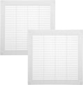 Vent Systems 10" x 10" Inch (Opening Dimensions) - Pack of 2 - Plastic White Soffit Vent Cover - Flat Square Air Vent Grille - Air Vent Deflector - HVAC 12" x 12" Inch (Overall Dimensions)