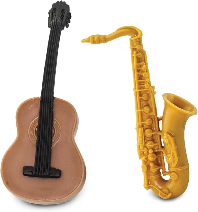 Safari Ltd Musical Instruments TOOB - Figurines: Trombone, Flute, Saxophone, Guitar, Violin, Horn, Trumpet, Clarinet - Educational Toys for Boys, Girls & Kids Ages 3+