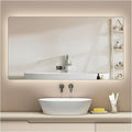 Backlit LED Illuminated Bathroom Mirror with LED Lights, Lighted Bathroom Makeup Wall Mounted Mirror with Demister Pad, Sensor Touch Switch, Horizontal/Vertical(A,H40*W60CM/H15.7*W23.6IN)