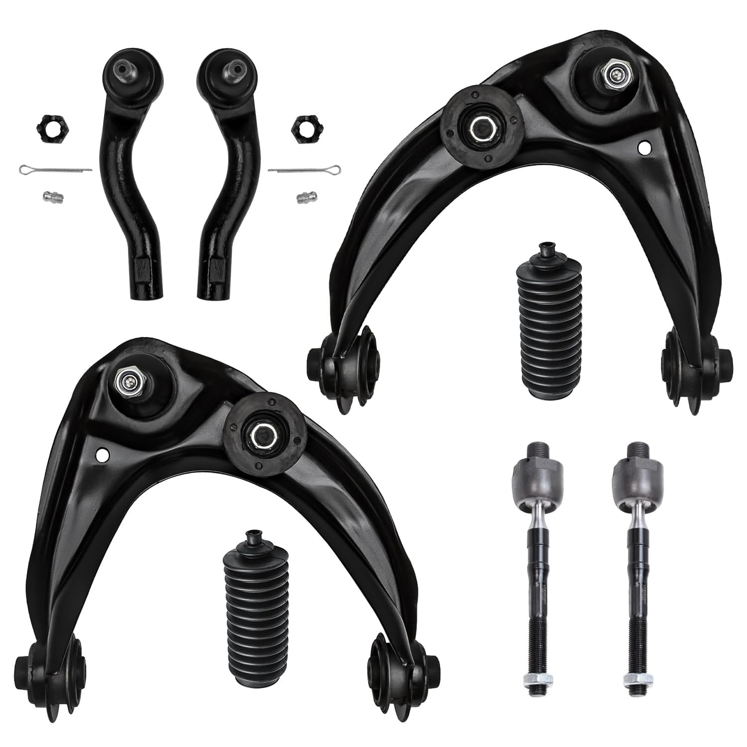 Detroit Axle - 8pc Front End Suspension Kit for Ford Fusion Lincoln MKZ Zephyr Mercury Milan 2 Upper Control Arms w/Ball Joints