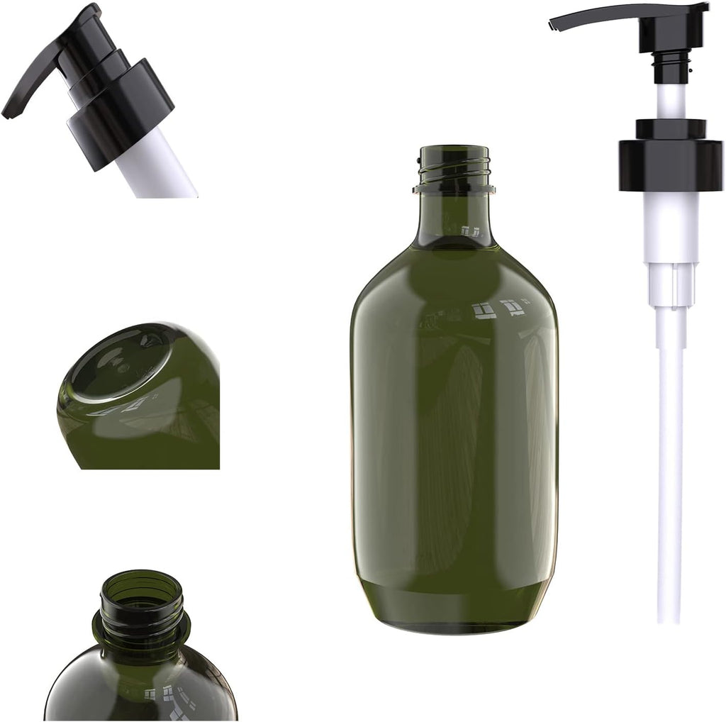 2 PCS 10 OZ Pump Bottle Plastic Pump Lotion Dispenser Empty Bottles Refillable Plastic Containers for Shampoo Lotion Body Wash, Creams, Moisturizer, Massage Oil, Multicolor
