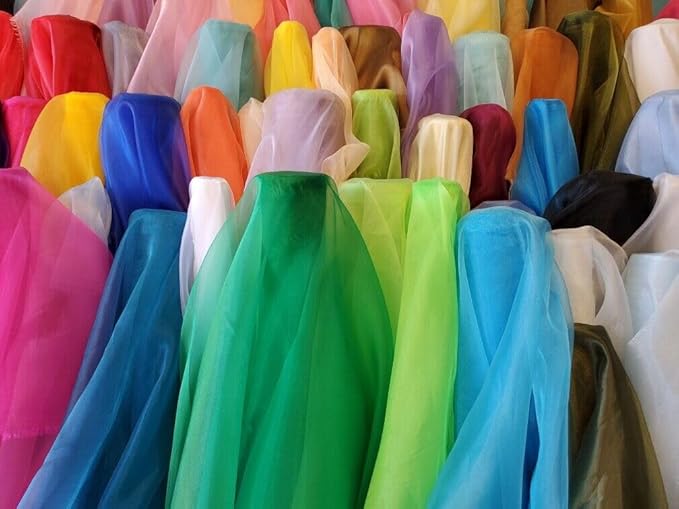Pack of 5 Yard Bridal Solid Sheer Organza Fabric Bolt for Wedding Dress, Fashion, Crafts, Decorations Silky Shiny Organza 44" - (5 Yard, Gold)