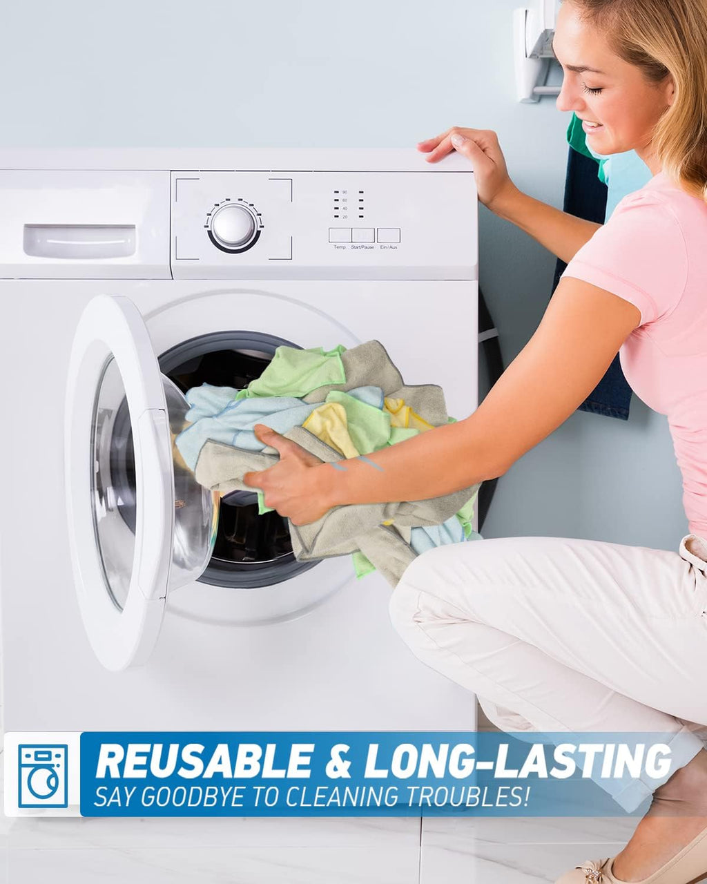 Microfiber Cleaning Cloth Grey-24Pcs (13x13 inch) 2100 Series Ultra Soft Highly Absorbent Rags for Cleaning, Reusable and Lint Free Cleaning Towels for Housekeeping-Machine Wash (Gray)