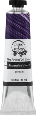Tusc & Pine Artist Oil Paint - Ultramarine Violet, 40 ml, Non-Yellowing, Rich & Creamy Consistency, Maximum Pigment Load, Small Batch Milled Oil Paints Made in the USA for Professional Artists