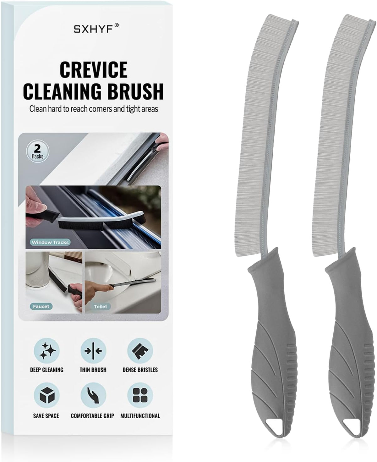 SXhyf Cleaning Brush - Hard Bristle Crevice Cleaning Brush, Multifunctional Gap Scrub Brush, Kitchen Essentials, Bathroom Cleaner Tools for Household Use, Home, Window, Toilet, Stove