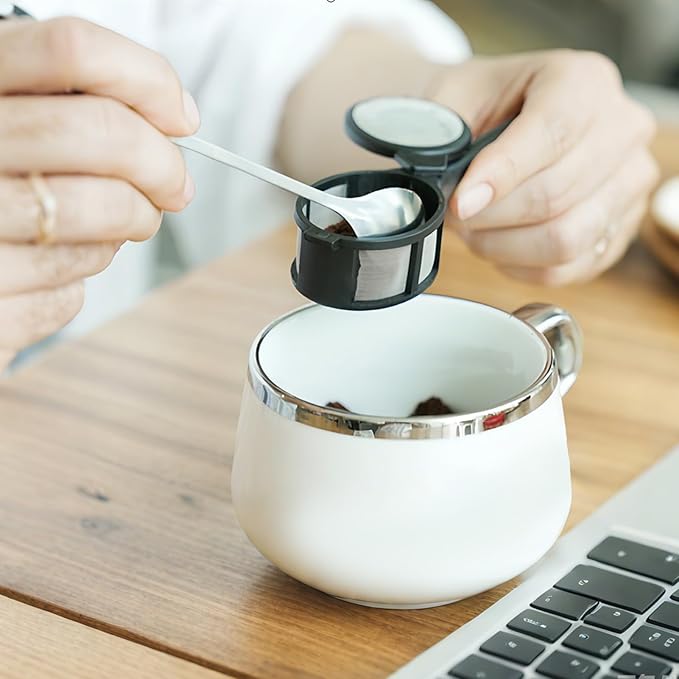 Coffee Filter Spoon - Portable Fine Mesh Brewing Tool For Smooth Extraction, Ergonomic Handle Design For Comfortable Grip With Efficient Straining Function, Multi Use Utensil