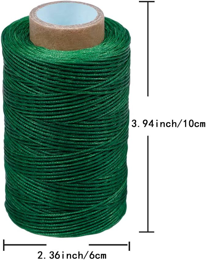 284 Yards Waxed Thread, 210D Heavy Duty Upholstery Wax Thread for Leather Sewing,0.8mm Flat Waxed Linen Cord for Bookbinding/Shoe Repairing/Leather Projects