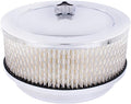 United Pacific S1106 Chrome 6 ⅜ inch Air Cleaner Assembly, Low Profile, Die-Cast Chrome Plated Wing Nut, Filter Included – One Air Cleaner Assembly