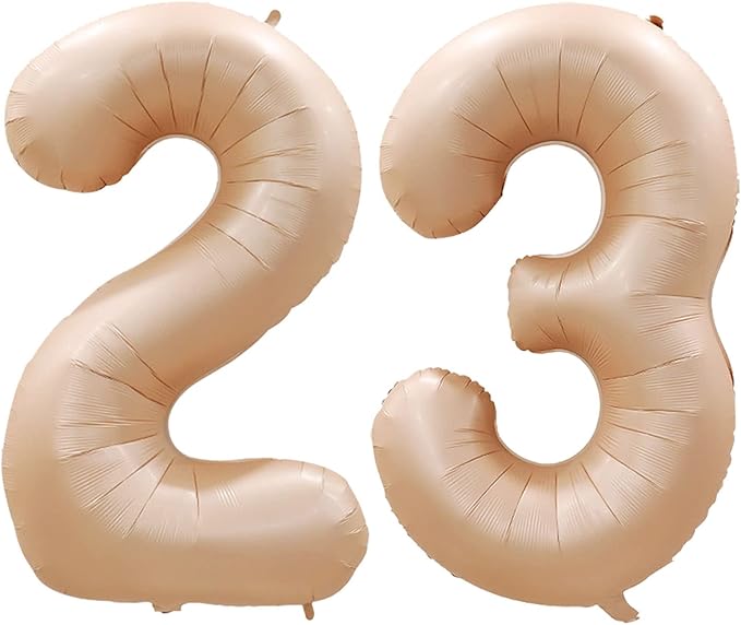 GOER Number 23 Balloons for 23rd Birthday Party Decorations,42 Inch Jumbo Foil Helium 32 Balloons for 32nd Birthday Party Decoration (Caramel)