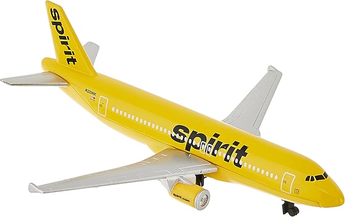 Daron Toy Airplane – Spirit Airlines – Die-Cast Metal Model Airplane Toy with Plastic Parts for Kids Ages 3+