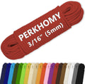 PerkHomy Cotton Rope 3/16" (5mm) 100 ft Multi Purpose Utility Diamond Braided Cord, Natural Cotton for Clothes Line Camping Crafting Flag Pole, Red