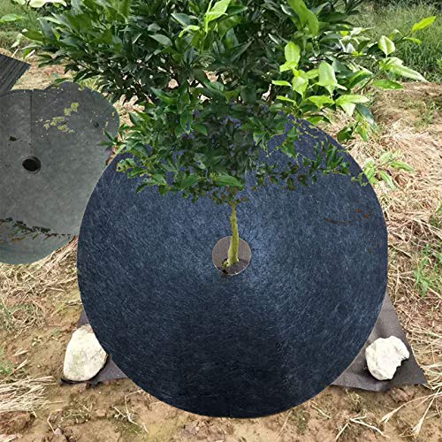 EBaokuup 8 Pack 24.5 Inch Non-Woven Tree Mulch Ring - Degradable Tree Protector Mat, Reusable Tree Weed Barrier Mat for Weed Control Root Protection - size: 24.5 Inch