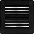 Vent Systems 3" x 3" (Opening Dimensions) Black Plastic Soffit Vent Cover - Durable Flat Square Air Vent Grille with Mesh Screen - Weather Resistant Ventilation Grill, Wall & Ceiling, Indoor & Outdoor