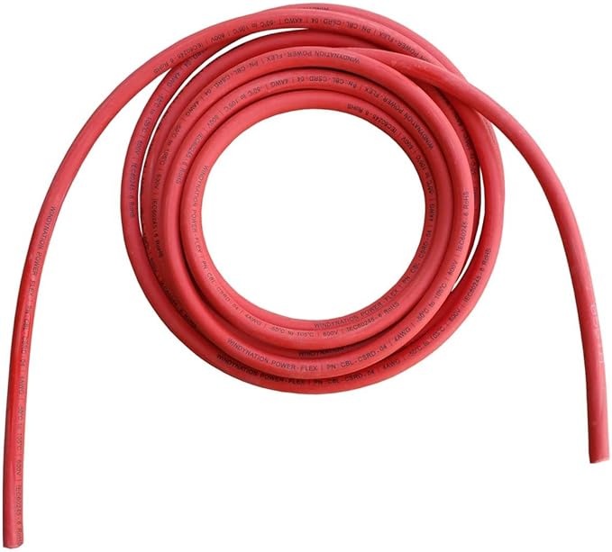 WindyNation 6 Gauge AWG (15 Feet Black + 15 Feet Red) Power Inverter Battery Cable Wire Kit for DC to AC Inverters RV, Car, Solar, Marine, Off-Grid