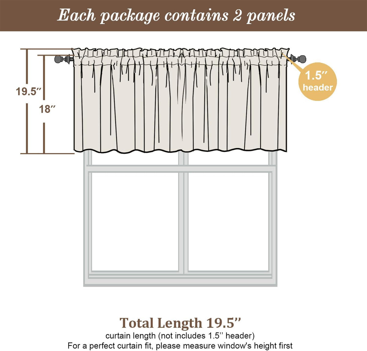Chyhomenyc Sheer Valances for Windows 2 Pack, Small Window Curtains for Living Room Bathroom Cafe Laundry Basement, Modern Top Dual Rod Pocket Voile Curtain, 42W x 18L inches, Lilac