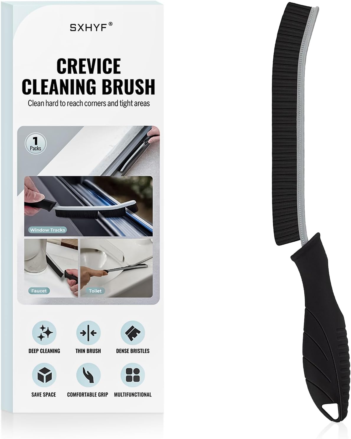 SXhyf Cleaning Brush - Hard Bristle Crevice Cleaning Brush, Multifunctional Gap Scrub Brush, Kitchen Essentials, Bathroom Cleaner Tools for Household Use, Home, Window, Toilet, Stove