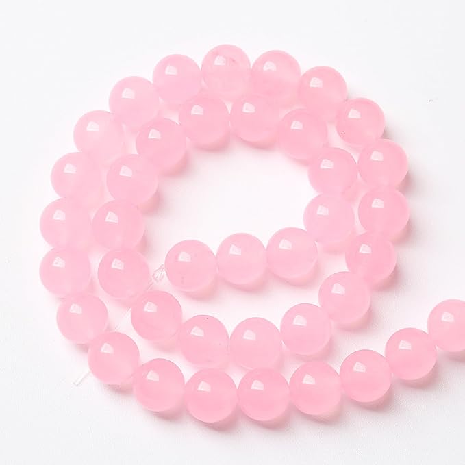90pcs Natural Light Pink Chalcedony Stone Beads for Jewelry Making - Energy Healing Power Stone DIY Bracelet Necklace Accessories - 15" (4mm, Light Pink Chalcedony)