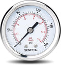 SENCTRL 200 Psi Pressure Gauge, 2" Dial Size, 1/4 NPT Back Mount, Waterproof, Stainless Steel Case, for Water Filter Pneumatic Regulator Air Compressor Tire Pressure Test