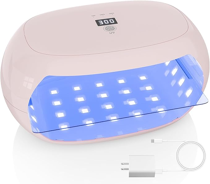 PUWANJILI UV Light for Resin,360° Ring Dual-Layer & Adjustable Time Setting (1/3/5min)UV Resin Light,56 LED High-Powered UV Lamp for Resin Curing,Fast Curing Lamp for Resin Molds,DIY Crafts Decor,Pink