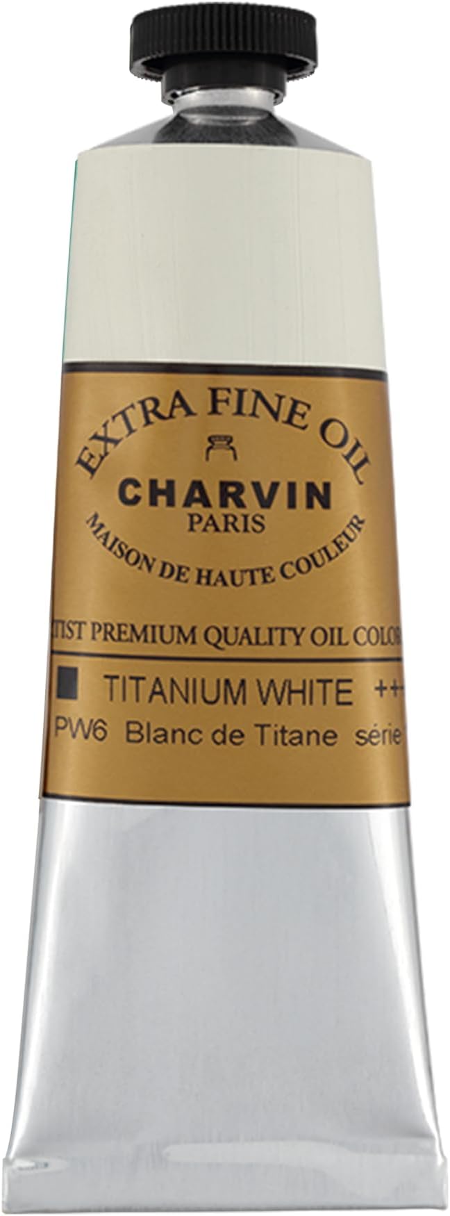 Charvin Extra Fine Oil Paint, Titanium White 60 ml - Triple-Milled, Rich Texture, Poppy Oil-Based, Light-Fast, Handmade, Archival Quality
