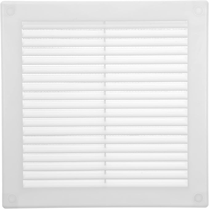 Vent Systems 6" x 6" Inch (Opening Dimensions) - Pack of 10 - Plastic White Soffit Vent Cover - Flat Square Air Vent Grille - Air Vent Deflector - HVAC 8" x 8" Inch (Overall Dimensions)