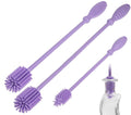 A-Brush Silicone Bottle Cleaner Brush, 3 Piece Set, Long Handle - Water Bottle Cleaner, Baby Bottle Nipple Brush for Plastic & Glass, BPA-Free Dish Washing Brush A2S Protection