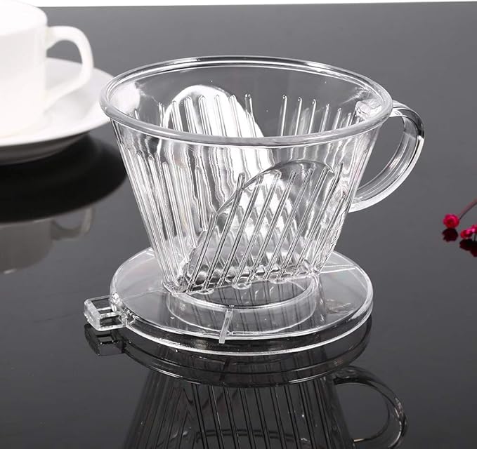 Transparent Cone Shaped Reusable Coffee Filter, Portable Drip Coffee Maker Cup, Dripper for Pure Flavor Extraction