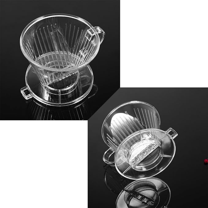 Transparent Cone Shaped Reusable Coffee Filter, Portable Drip Coffee Maker Cup, Dripper for Pure Flavor Extraction