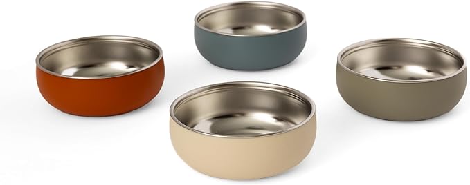 Monkey Proof™ Non-Toxic Stainless Steel Child Bowl 5” with Non-Slip Silicone Shell, (Set of 4 bowls) Unbreakable, Mess Free Feeding for Babies, Toddlers, Kids, BPA free (Arizona)