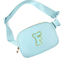 Gitus Gifts for 8 9 10 11 12 Year Old Girls Belt Bag Fanny Pack Crossbody Bags with Initial Letter Patch Cute Stuff Birthday Gifts for Teen Girls Women Personalized Trend Stuff (Icing Blue-F)