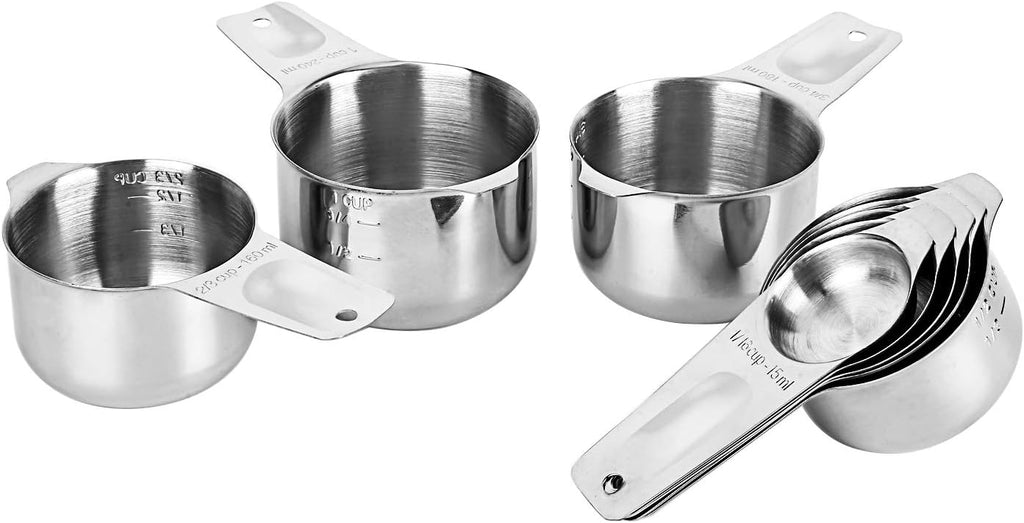 8 Pcs Stainless Steel Measuring Cups Set, Kitchen Measuring Cup for Cooking and Baking