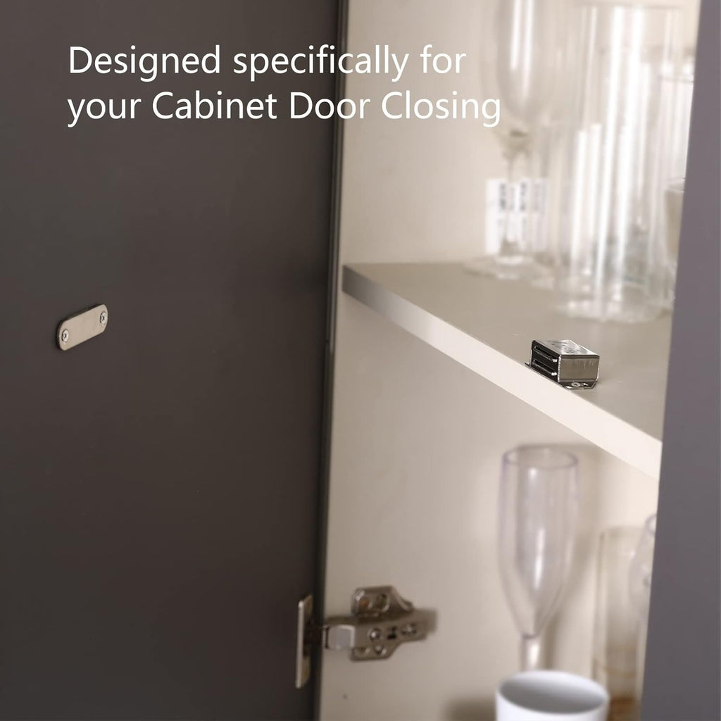 Mousike Cabinet Magnets Magnetic Door Catch Stainless Steel Door Magnet for Kitchen Bathroom Cupboard Wardrobe Closet Closures Cabinet Door Drawer Latch 20 lbs(6Pack)