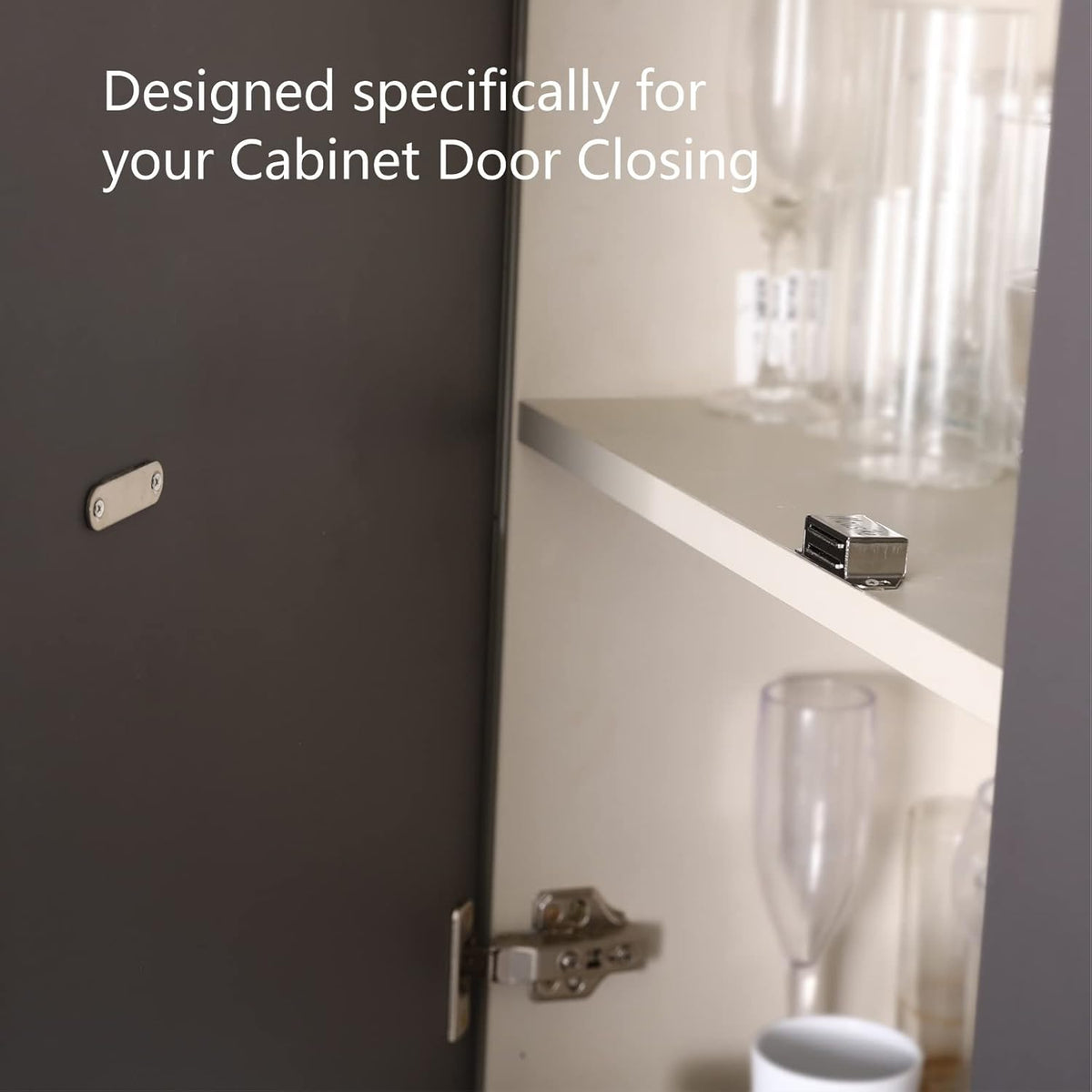 Mousike Cabinet Magnets Magnetic Door Catch Stainless Steel Door Magnet for Kitchen Bathroom Cupboard Wardrobe Closet Closures Cabinet Door Drawer Latch 20 lbs(6Pack)