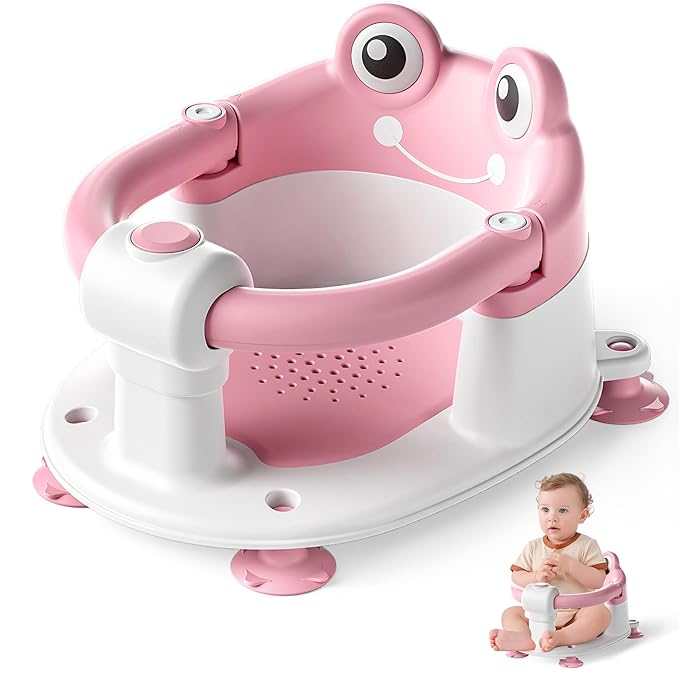 Baby Bath Seat for Babies 6 Months & up Non-Slip Toddler Bath Seats for Sitting Up Infant Bathtub Chair with Suction Cups and Soft Cushion for Baby Shower Tub Seat