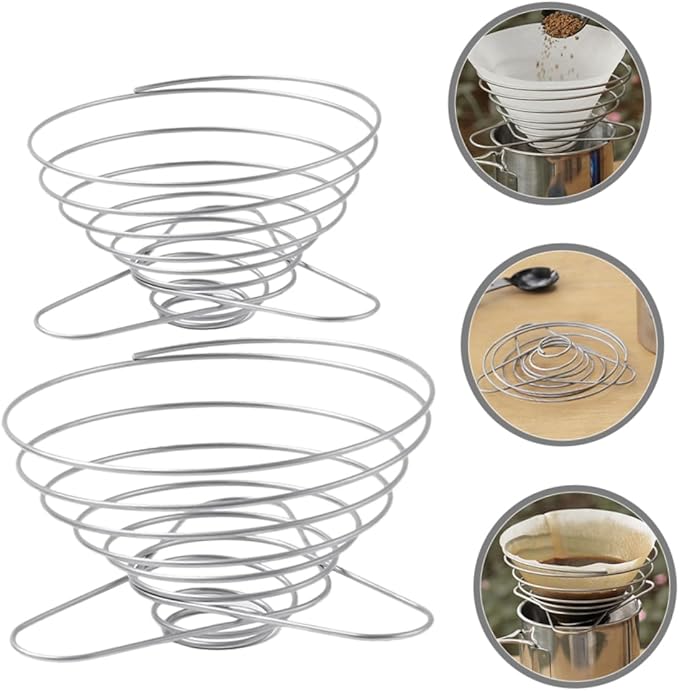 Zerodeko 2pcs Coffee Filters Compatible Stainless Steel Dripper Camping Dripper Filter Cup for Easy Extraction