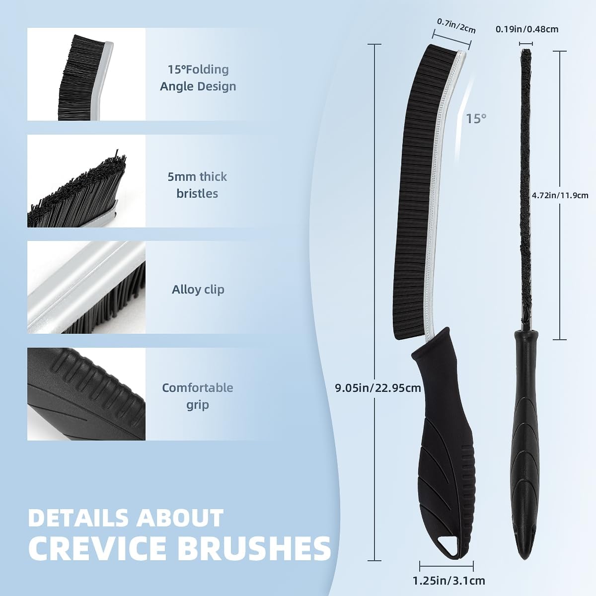 Hard Bristle Crevice Cleaning Brush-Thin Gap Scrub Brush, Small Cleaning Brush, Grout Brush, Kitchen Brush, Cleaning Tools for Toilet, Bathroom, Sink, Home, Household, Window (3, Orange)