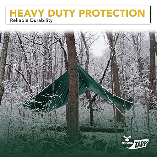 Waterproof Heavy Duty Tarp, 12x16 Foot, Reversible Green and Brown, 12 Mil Thick Poly Sheet for Wood, Furniture, Boat, Pool, Roof and Camper, Tear Resistant Shelter Cover - size: 12' x 16'