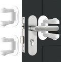 Child Proof Door Lever Lock, 2 Pack Door Locks for Kids Safety, Door Knob Child Proof, Baby Proofing, 3M Adhesive, Door Handle Child Proof, Baby Safety Locks for Toddlers (White)