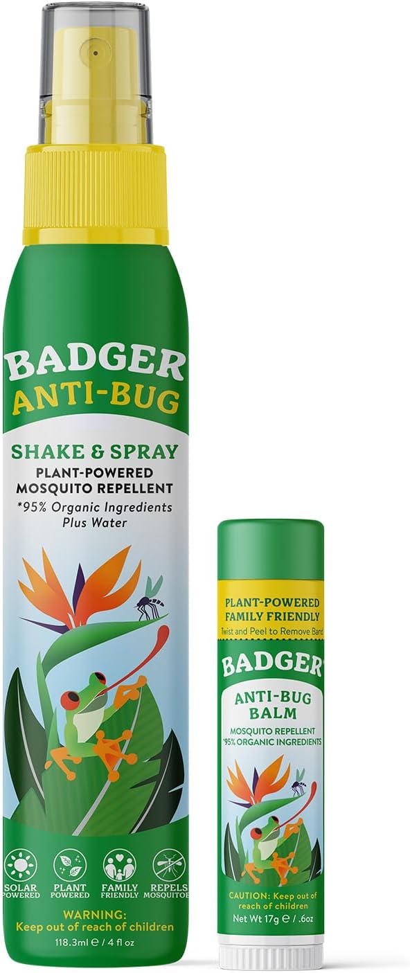 Badger Bug Repellent, Easy to Use Travel Stick, DEET-Free Mosquito Repellent & Insect Protection, Certified Organic Essential Oil Balm