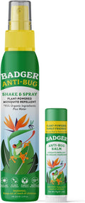 Badger Bug Repellent, Easy to Use Travel Stick, DEET-Free Mosquito Repellent & Insect Protection, Certified Organic Essential Oil Balm